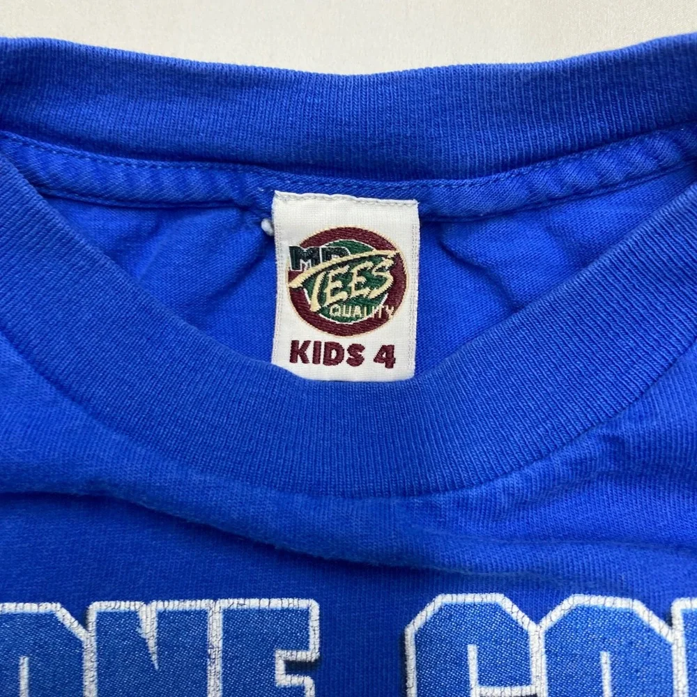 Vintage 1998 WWF Stone Cold Steve Austin Kids T-Shirt Blue Size 4 Mt Tees 90s